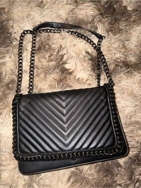Aldo Black Quilted Chain Shoulder Bag - Women